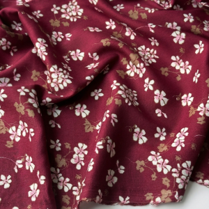 Burgundy Floral Viscose Fabric – 59 Inches Wide